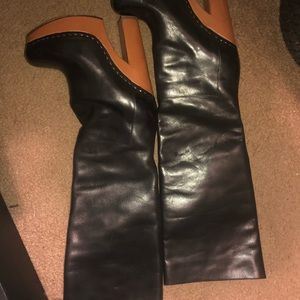 Lanvin leather knee boots